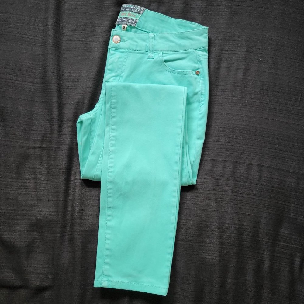 Marine Green Skinny Leg Jeans